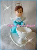 Topo de bolo Anjo com Batismal