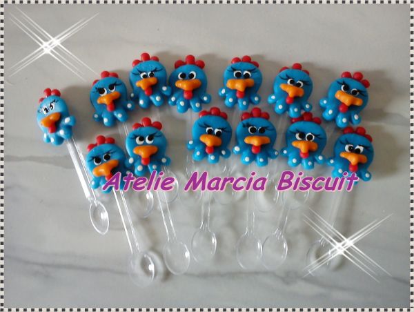Colheres decoradas Galinha Pintadinha