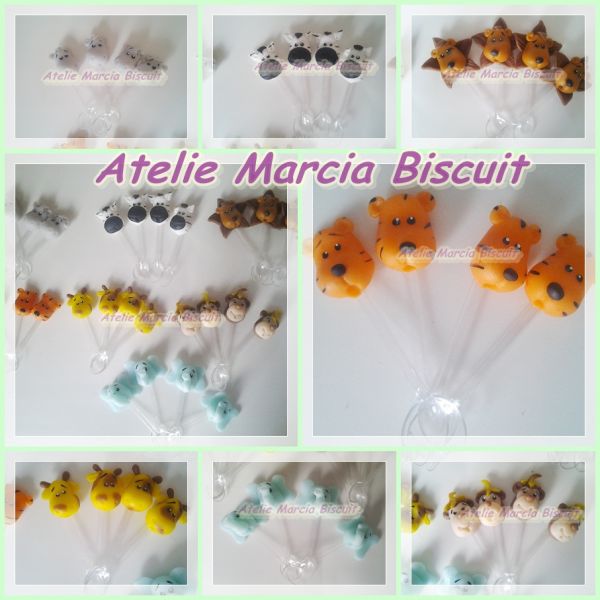 Colheres decoradas tema Safari Biscuit